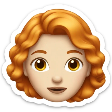 Fair skin girl with ginger hair glamorous sticker