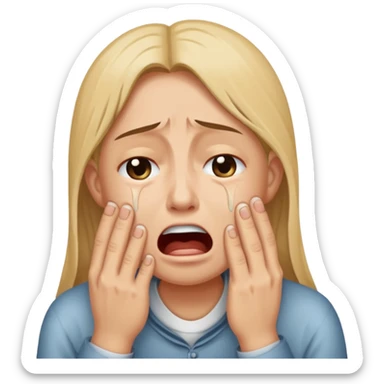 Crying loudly while begging sticker