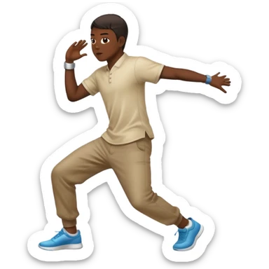 Chinese man twerking from behind angle in motion with motion blur or motion lines  sticker