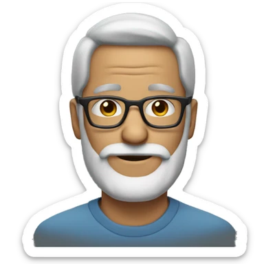 55 year old guy with glasses, light full beard sticker