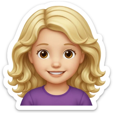 3yr old girl wavy long blond hair brown eyes  sticker