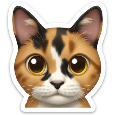 calico cat thats missing one eye  sticker