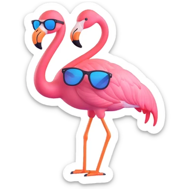 flamingo with sunglasses dancing sticker