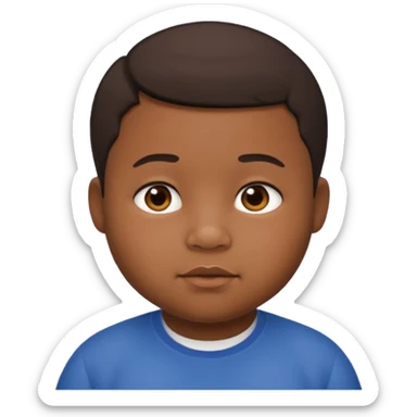 Black boy with a bit of hair and chubby sticker