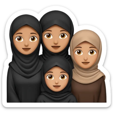 muslim faily emoji , with the women wearing niqab sticker