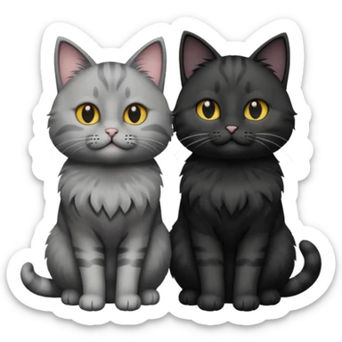 You can make an emoji of two cats looking at each other, one black and the other gray. sticker
