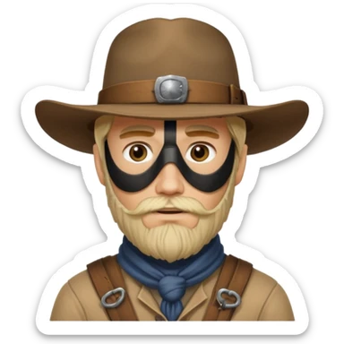 A blonde western man from America 1899 wild west with a hat and beard should look like a robber sticker