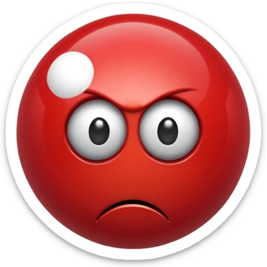red angry eight ball sticker