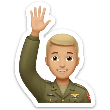 joven trigueno corte militar sonrisa bonita mano arriba sticker