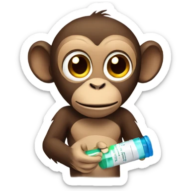 monkey with vaccines sticker