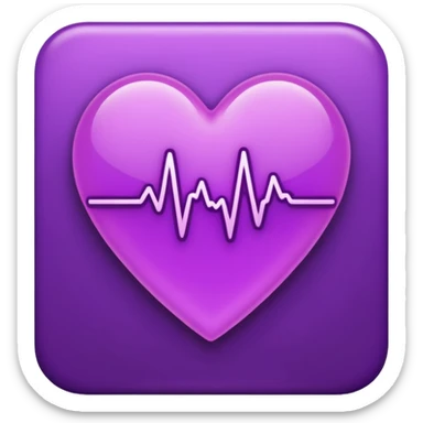 heart pules tech with the pules symbol in the middle, make the hart dark purple. dark outline sticker
