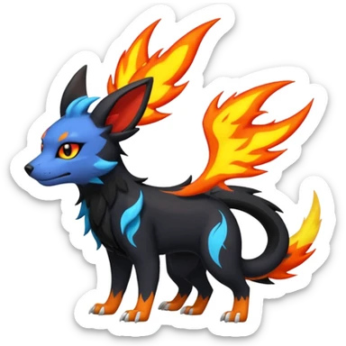 
Houndour-Torracat-Zorua-Salandit-Noibat-Flareon-Fakémon-Digimon-fusion (full body) sticker