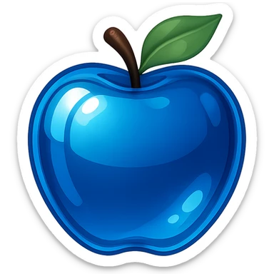 Make the blue part more vibrant and glass glossy, no symbols, no sword, in apple emoji style. sticker