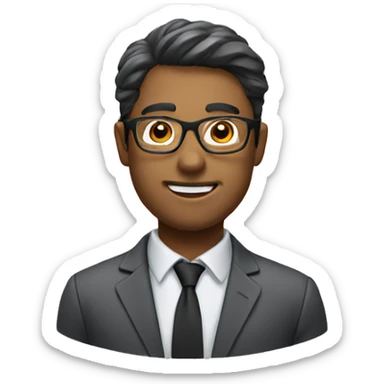 accountant with glasses sticker