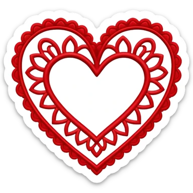 Red Lacey heart sticker