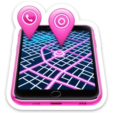 pink gps map lines sticker