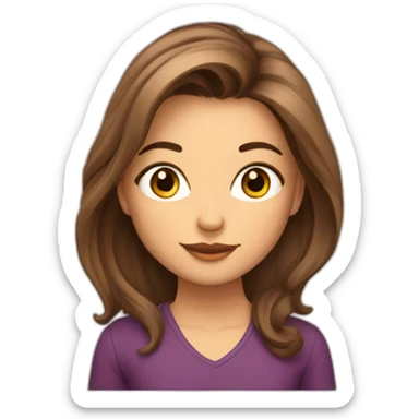 lola cheuveux brun long lise sticker