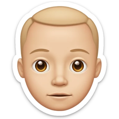 Funny caricature style cartoon, big head small body sticker