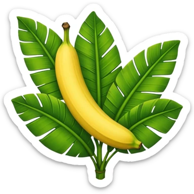 only a single banana leaf not the tree sticker