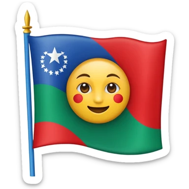 emoji de bandera gitana azul verde y círculo SOLO DE COLO ROJO en el centro  sticker