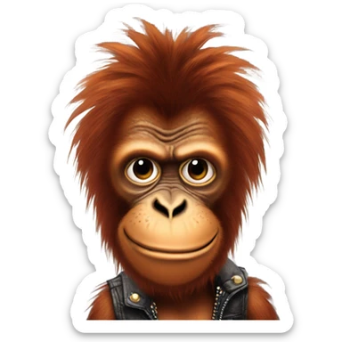 Punk rock orangutan sticker