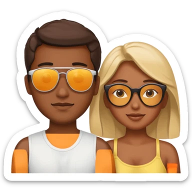 quiero que pongas ubna apreja morena tomando el sol y relajados sticker