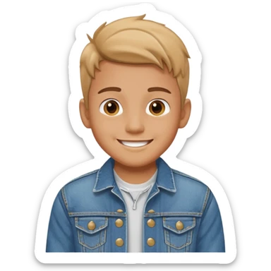 80s boy that wears fancy denim jacket sticker