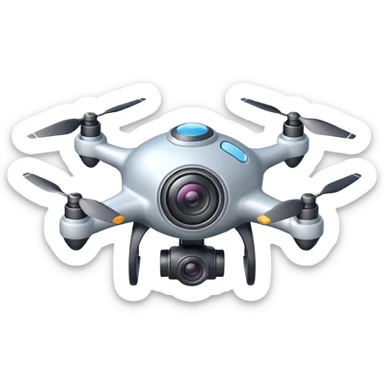 flying camera device object icon, small UFO shaped drone with camera lens, cute futuristic design, 3D cartoon, mobile game icon style, centered, clean background, no text, no watermark
 sticker