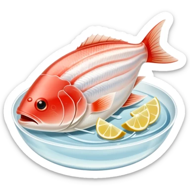 Sliced Raw White Fish sashimi sticker
