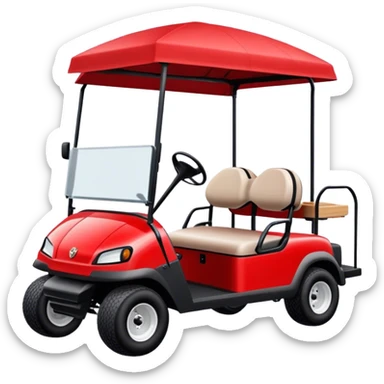 4 person red golf cart  sticker