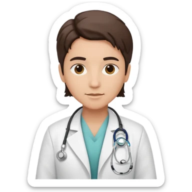 androgynous medium tone skin physician sticker