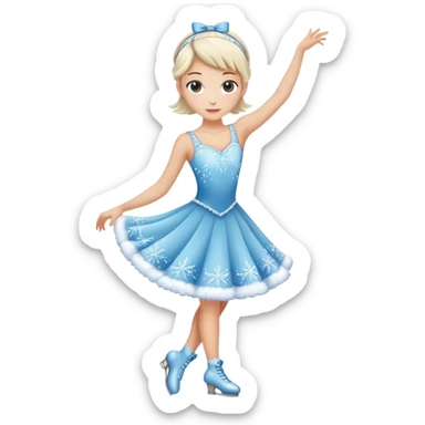 Ice skater wearing a can can dress sticker