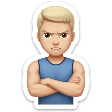 Angry with arms crossed sticker