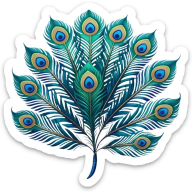 Peacock feathers sticker