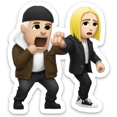 billie eilish fighting a mafia boss while yodeling sticker