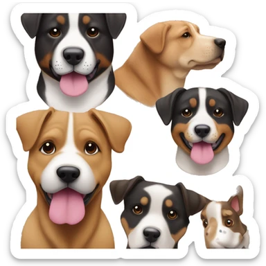 Sharpei Mix with corgi and Rottweiler dark brown and light brown female dog￼￼ sticker