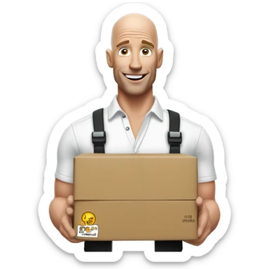 johnny sins actor dresses as a delivery guy sticker