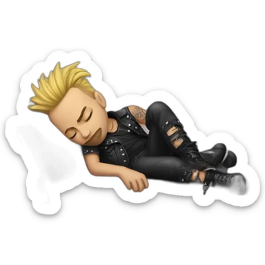 Punk rock star sleeping sticker