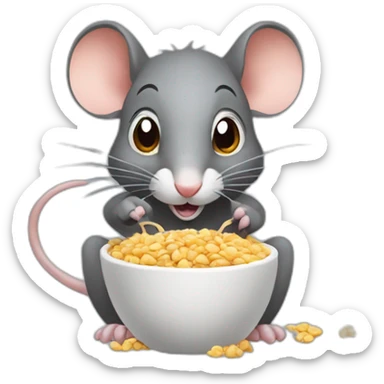 Rat eating müsli sticker