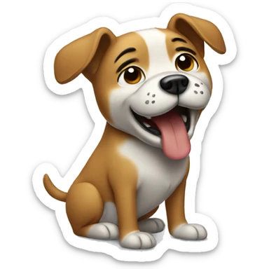 Crying and dancing dog sticker