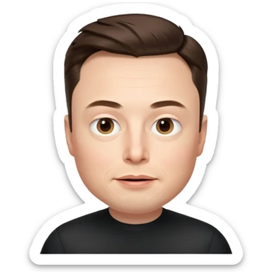 Elon Musk's face in the style of IOS memoji sticker