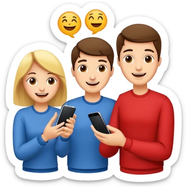 Quiz with happy people without phone sticker