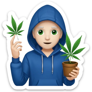 dealer white style gang with cannabis on a hand sticker