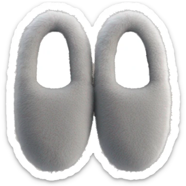 Homemade grey fluffy slippers sticker