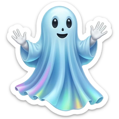 A holographic ghost running sticker