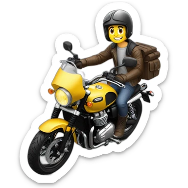 Young guy on a triumph scrambler sticker