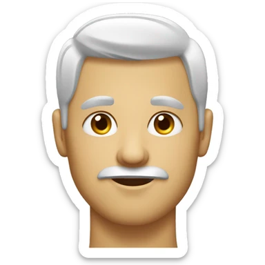 Man with side Parted Hair and a mustarch  sticker