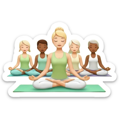 Ein Yogakurs der in einem grünen Park stattfindet im Sommer. sticker