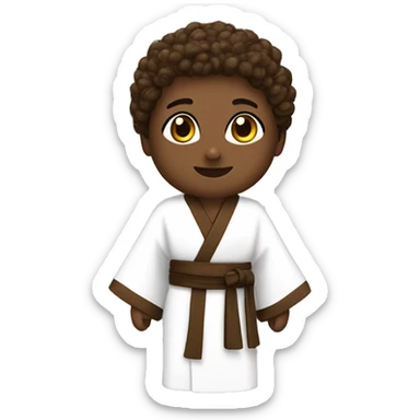 BBF KIMONO BRANCO COM FAIXA MARROM sticker