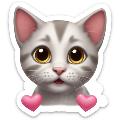 smitten kitten with love heart sticker